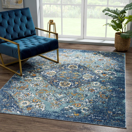 Persianrugs Victoria Performance Blue Rug & Reviews Wayfair